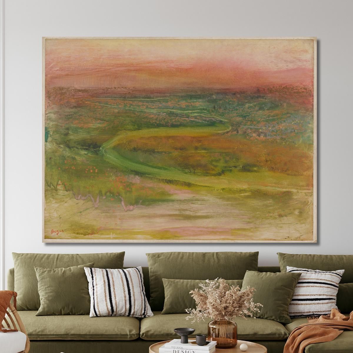 Percorso A Forma Di S In Un Paesaggio Astratto Verde Rosa In Primo Piano Edgar Degas edg68 quadro stampa su tela