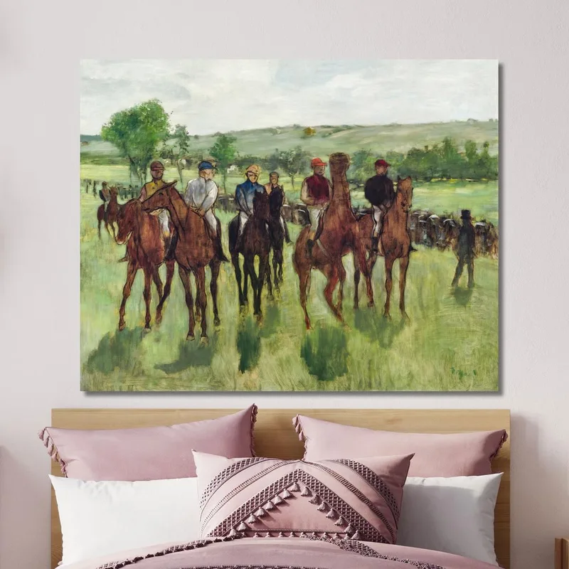 Tableau Déco - Reproduction "Les Chevaliers" D'Edgar Degas (1885) - Impression Sur Toile - Prêt à Accrocher