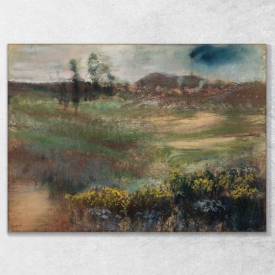 Paysage Avec Cheminées Edgar Degas, edg196 tableau impression sur toile