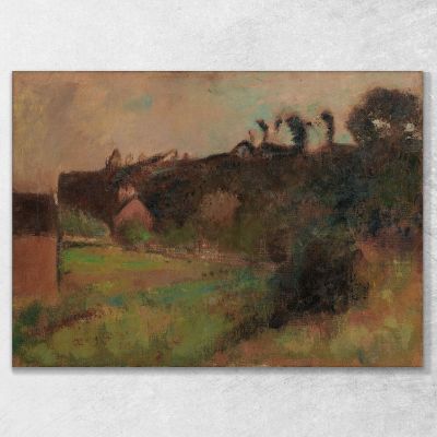 Maisons Au Pied D Une Falaise Edgar Degas, edg207 tableau impression sur toile