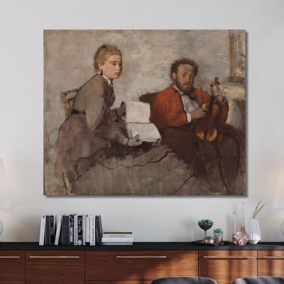 Violinista E Giovane Donna Edgar Degas edg290 quadro stampa su tela