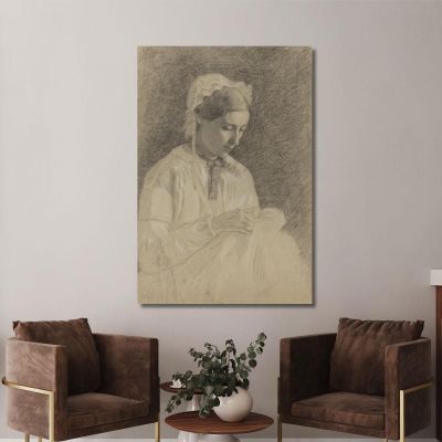 Donna Che Ricama Edgar Degas edg292 quadro stampa su tela