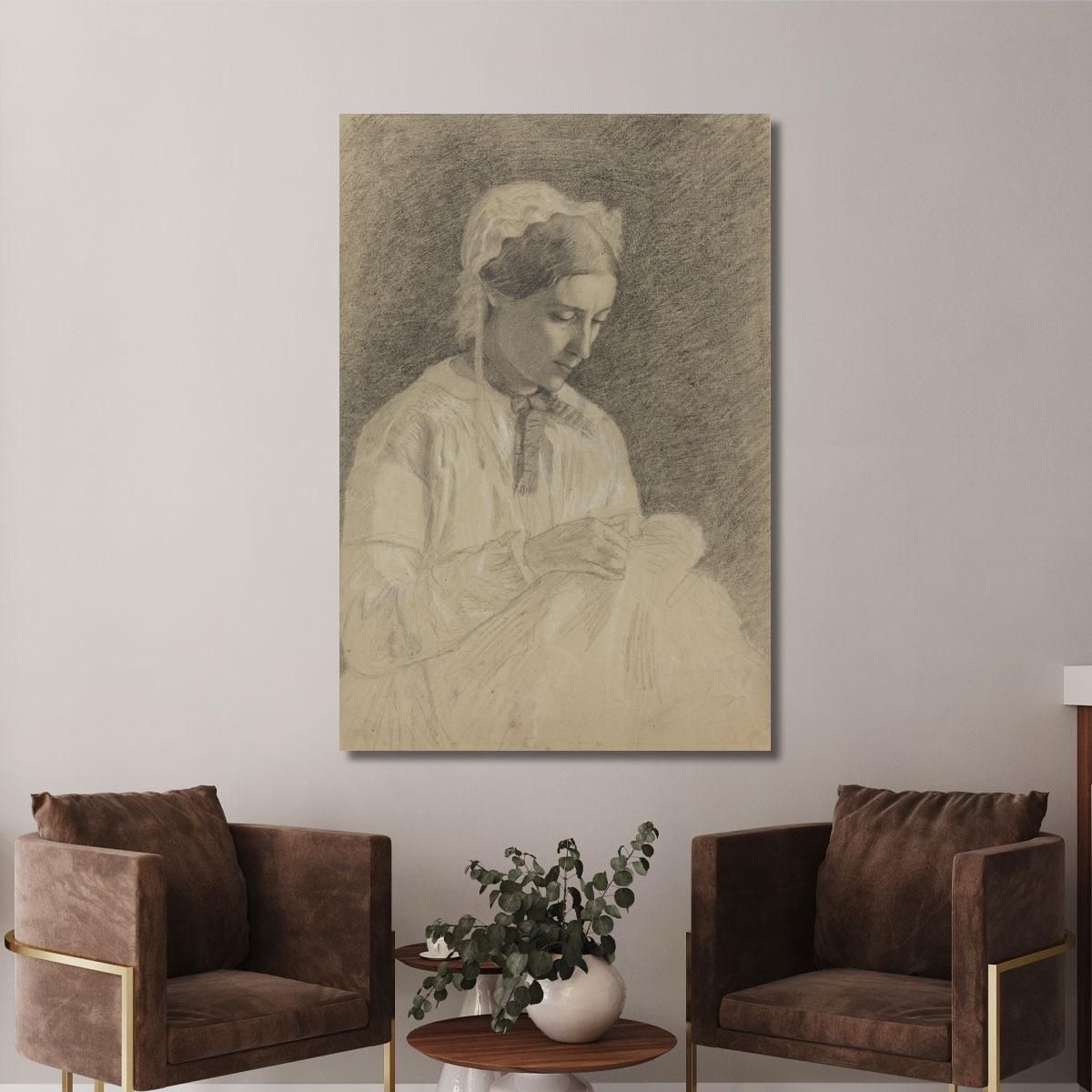 Donna Che Ricama Edgar Degas edg292 quadro stampa su tela