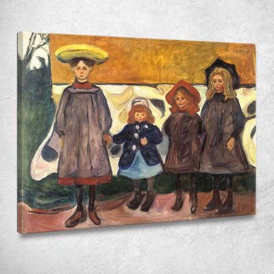 Quattro Ragazze A Åsgårdstrand Edvard Munch em2 quadro stampa su tela