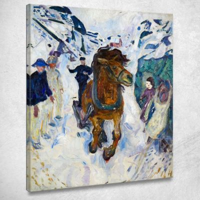 Cavallo Al Galoppo Edvard Munch em3 quadro stampa su tela