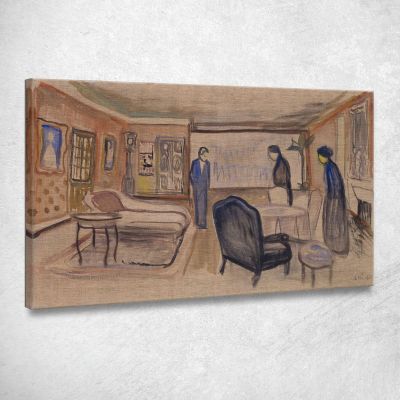 Scena Dei Fantasmi Di Ibsen Edvard Munch em18 quadro stampa su tela
