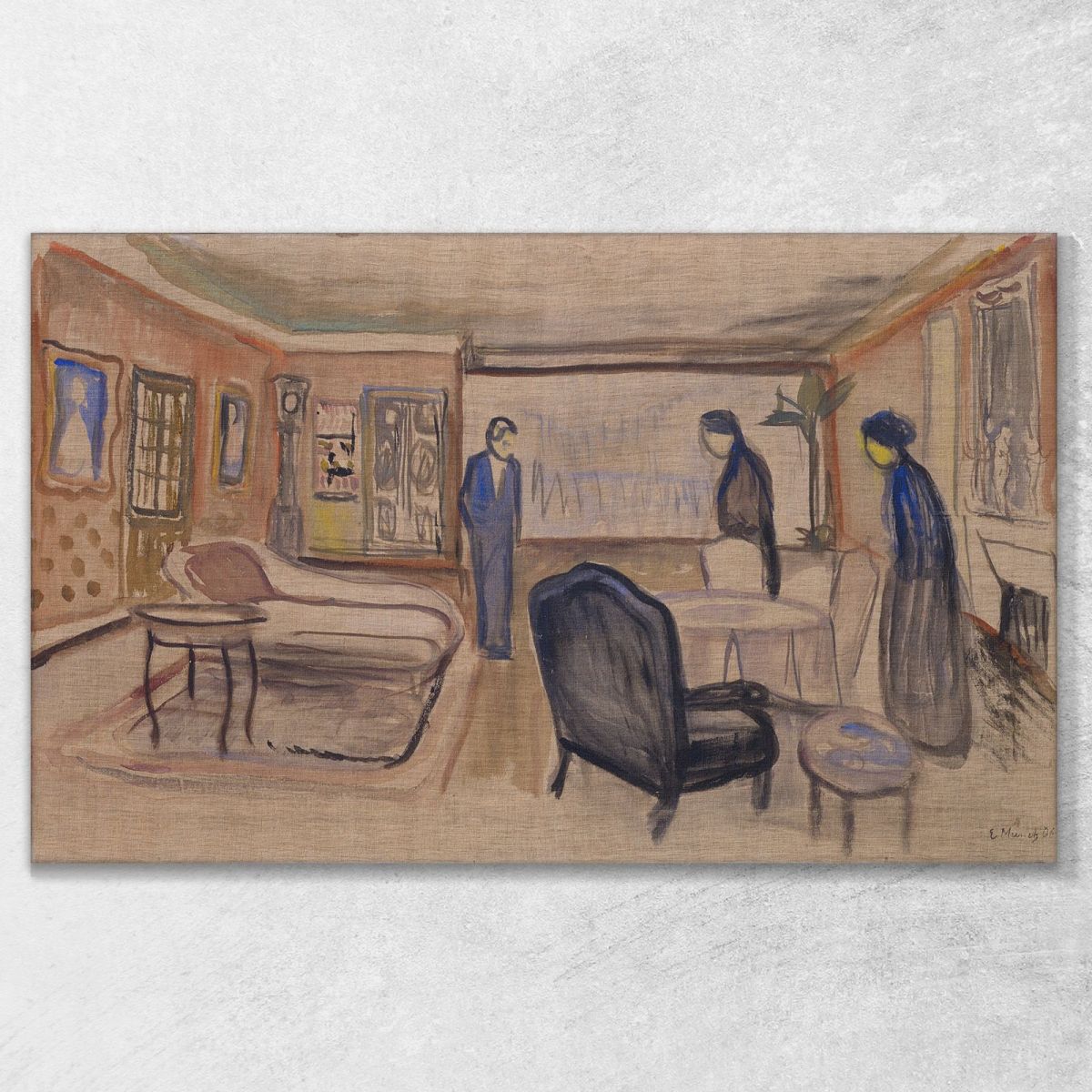 Scena Dei Fantasmi Di Ibsen Edvard Munch em18 quadro stampa su tela