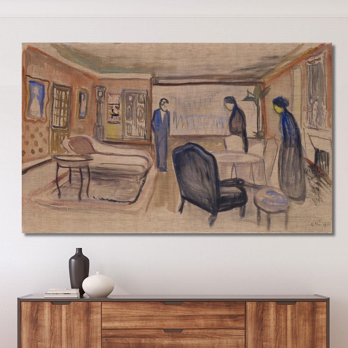 Scena Dei Fantasmi Di Ibsen Edvard Munch em18 quadro stampa su tela