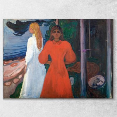 Rossoe Bianco Edvard Munch, em25 quadro stampa su tela