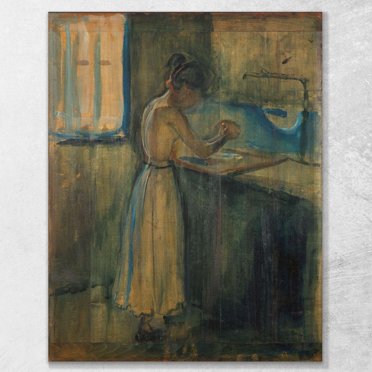 Giovane Donna Che Si Lava Edvard Munch em27 quadro stampa su tela