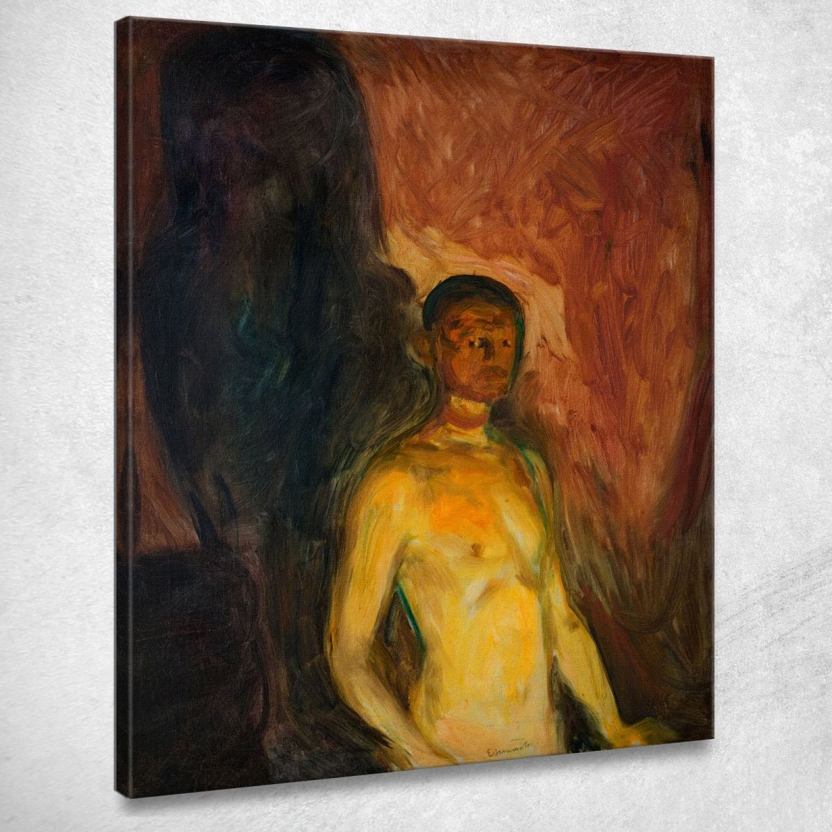 Auto Ritratto Edvard Munch em28 quadro stampa su tela Auto Ritratto Edvard Munch em28 quadro stampa su tela