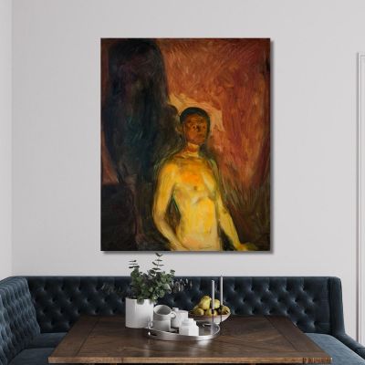 Auto Ritratto Edvard Munch em28 quadro stampa su tela Auto Ritratto Edvard Munch em28 quadro stampa su tela