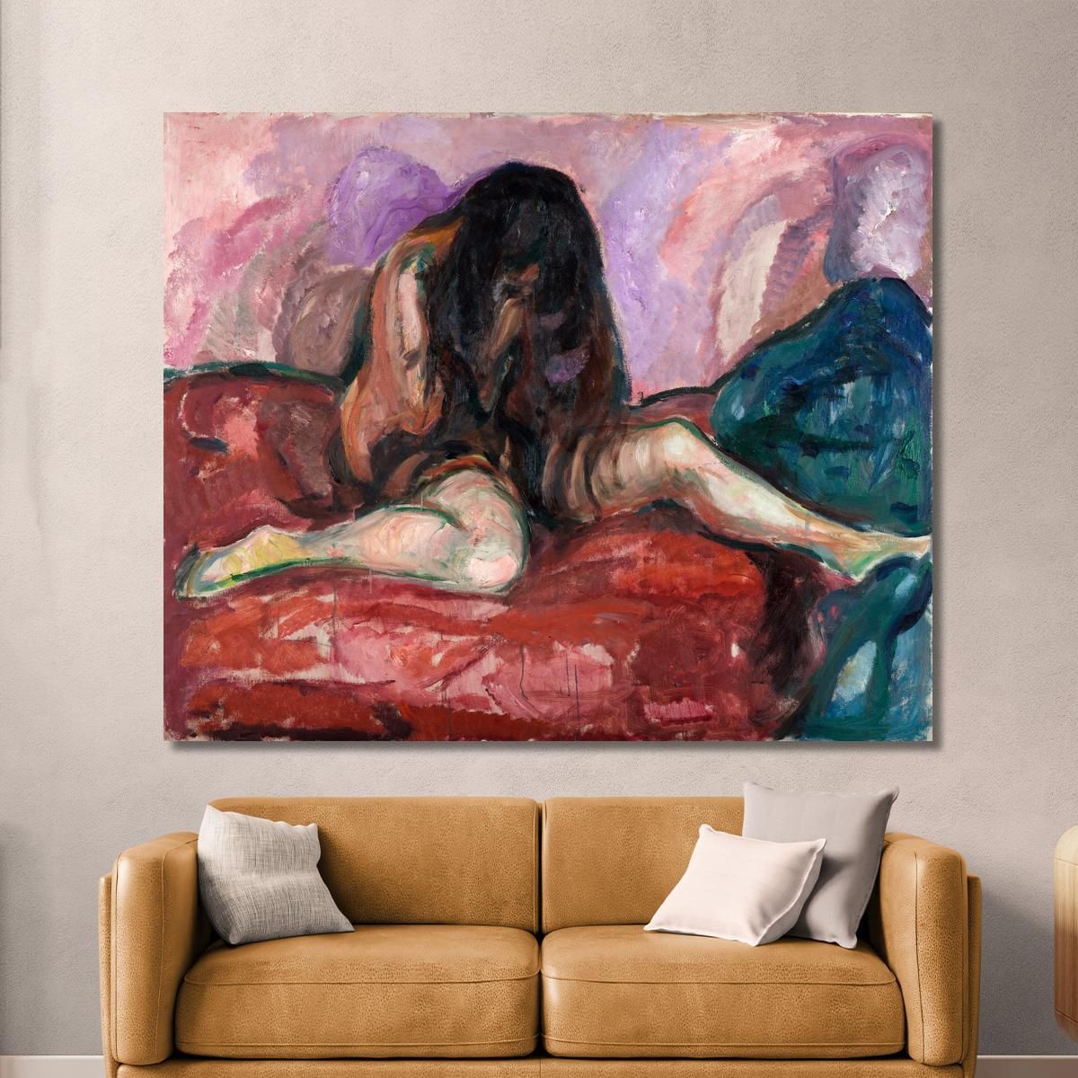 Nudo Piangente Edvard Munch em29 quadro stampa su tela