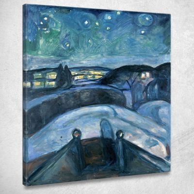 Notte Stellata Edvard Munch em33 quadro stampa su tela