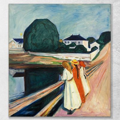 Chicas En El Puente Edvard Munch, em34 cuadro en lienzo