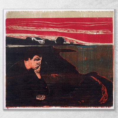 Reflections At Sunset Edvard Munch, em35 canvas print