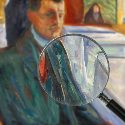 Autoritratto Con Bottiglia Di Vino Edvard Munch em36 quadro stampa su tela Autoritratto Con Bottiglia Di Vino Edvard Munch em36 quadro stampa su tela