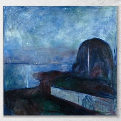 Notte Stellata Edvard Munch, em37 quadro stampa su tela