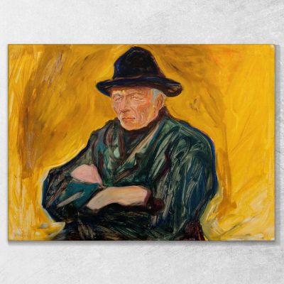 Un Vecchio Uomo Edvard Munch em47 quadro stampa su tela