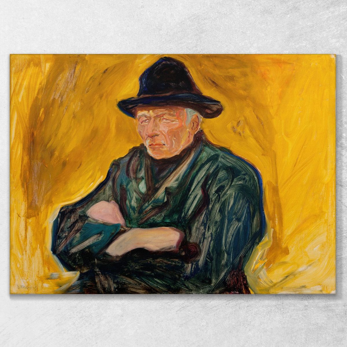 Un Vecchio Uomo Edvard Munch em47 quadro stampa su tela