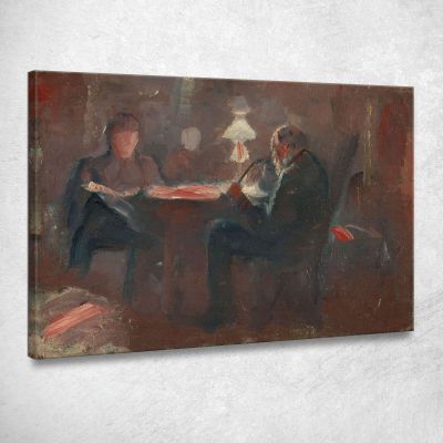 Intorno Alla Lampada A Paraffina Edvard Munch em53 quadro stampa su tela