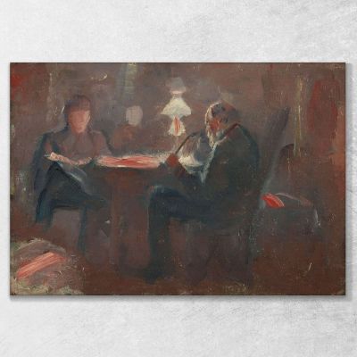 Intorno Alla Lampada A Paraffina Edvard Munch em53 quadro stampa su tela