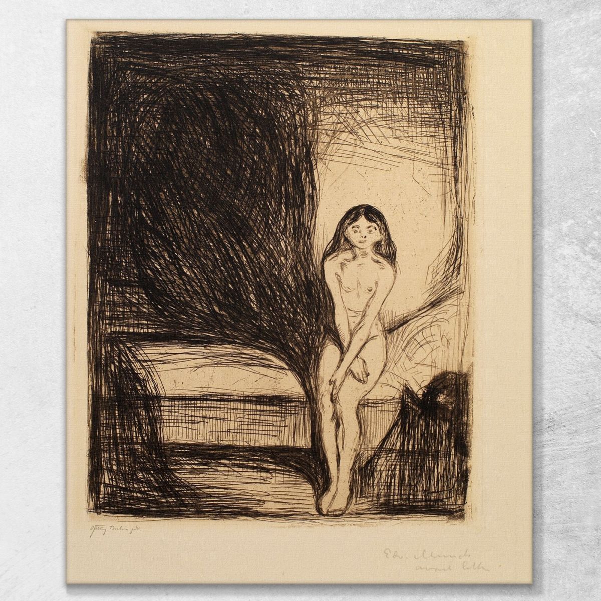 Di Notte La Pubertà Edvard Munch em54 quadro stampa su tela