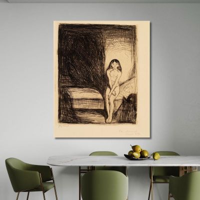 Di Notte La Pubertà Edvard Munch em54 quadro stampa su tela