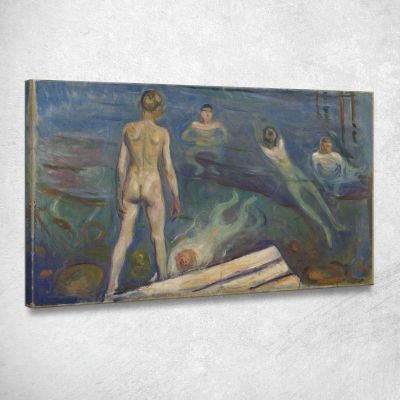 Ragazzi Al Bagno Edvard Munch em58 quadro stampa su tela