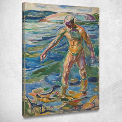 Uomo Che Fa Il Bagno Edvard Munch em60 quadro stampa su tela