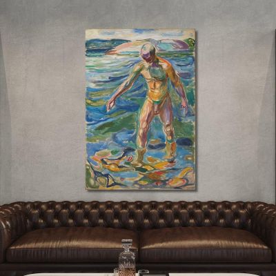 Uomo Che Fa Il Bagno Edvard Munch em60 quadro stampa su tela Uomo Che Fa Il Bagno Edvard Munch em60 quadro stampa su tela