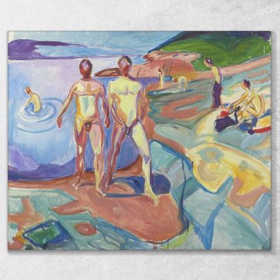 Bañándose Hombres 2 Edvard Munch, em61 cuadro en lienzo