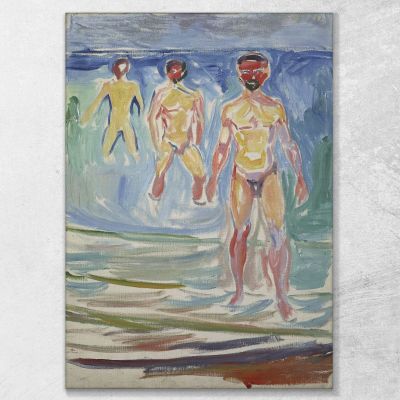 Uomini Al Bagno Edvard Munch em63 quadro stampa su tela