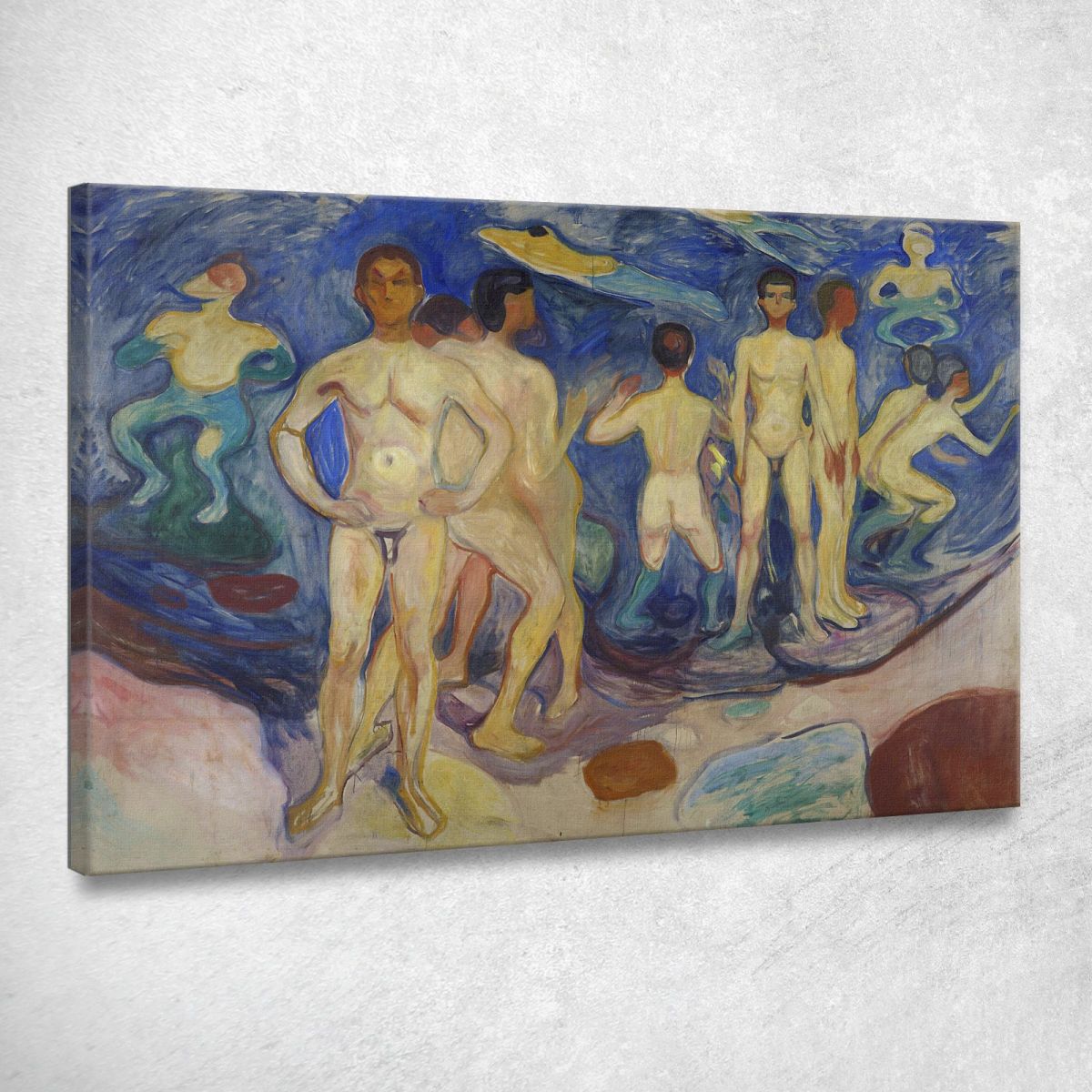 Fare Il Bagno Ai Giovani Edvard Munch em67 quadro stampa su tela Fare Il Bagno Ai Giovani Edvard Munch em67 quadro stampa su tela