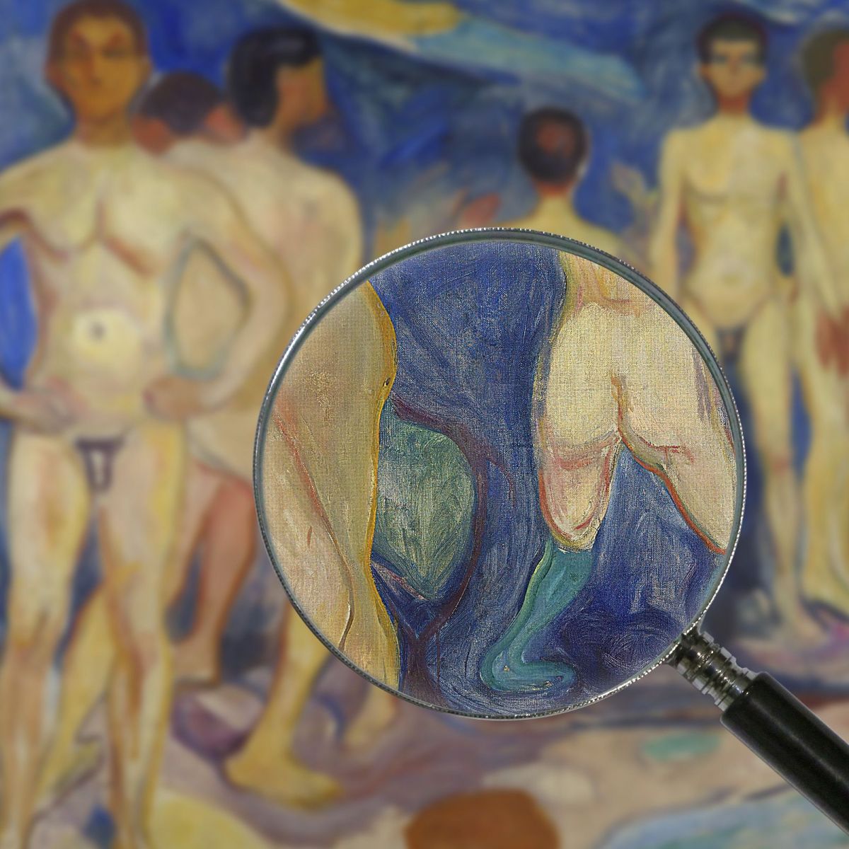 Fare Il Bagno Ai Giovani Edvard Munch em67 quadro stampa su tela