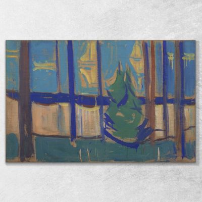Beach Landscape With Trees And Boats 2 Edvard Munch, em68 canvas print