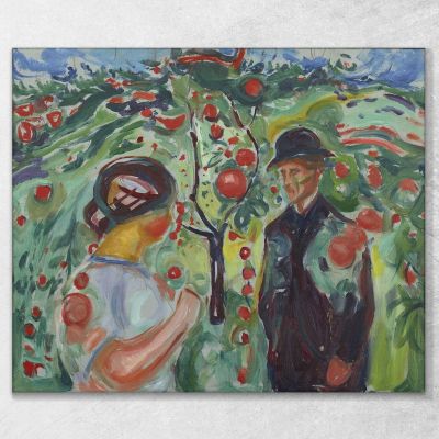 Sotto Le Mele Rosse Edvard Munch, em70 quadro stampa su tela