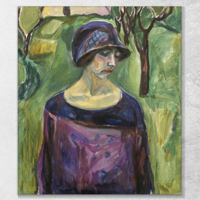 Birgit Prestøe En El Jardín Edvard Munch, em71 cuadro en lienzo
