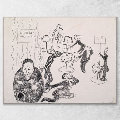Caricature De La Presse Edvard Munch, em78 tableau impression sur toile