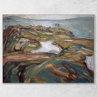 Küstenlandschaft Edvard Munch, em83 drucken auf leinwand