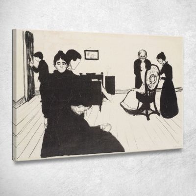 La Morte Nella Stanza Dell'Infermo 2 Edvard Munch em89 quadro stampa su tela