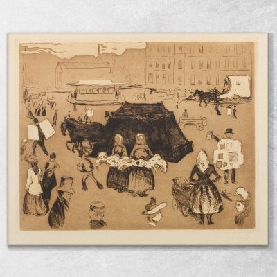 Der Leichenwagen. Potsdamer Platz Edvard Munch, em91 drucken auf leinwand