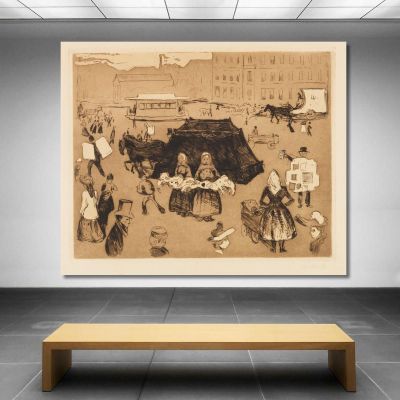 Il Carro Funebre. Potsdamer Platz Edvard Munch em91 quadro stampa su tela Il Carro Funebre. Potsdamer Platz Edvard Munch em91 quadro stampa su tela