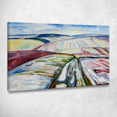 Campo Innevato 1907 Edvard Munch em102 quadro stampa su tela