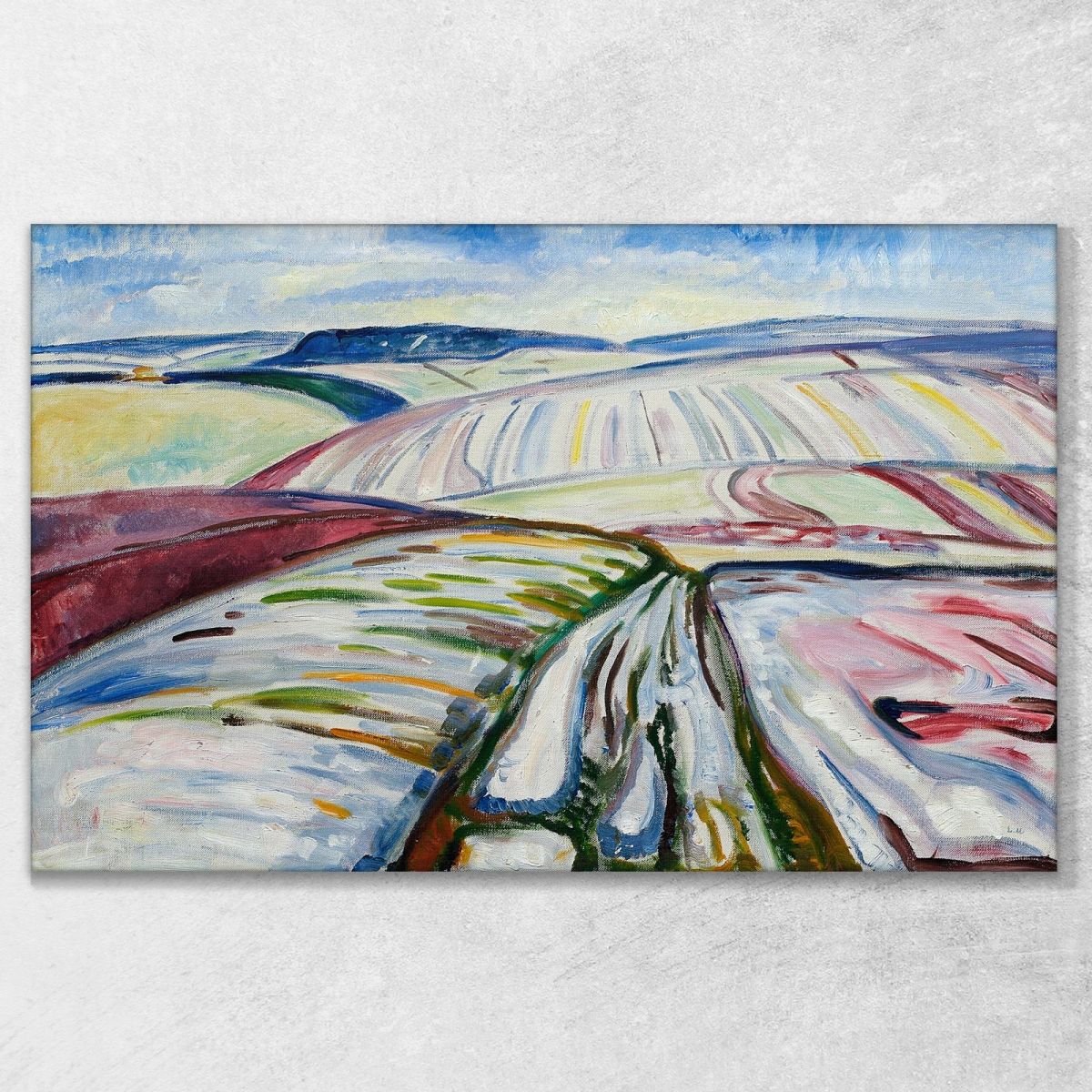 Campo Innevato 1907 Edvard Munch em102 quadro stampa su tela