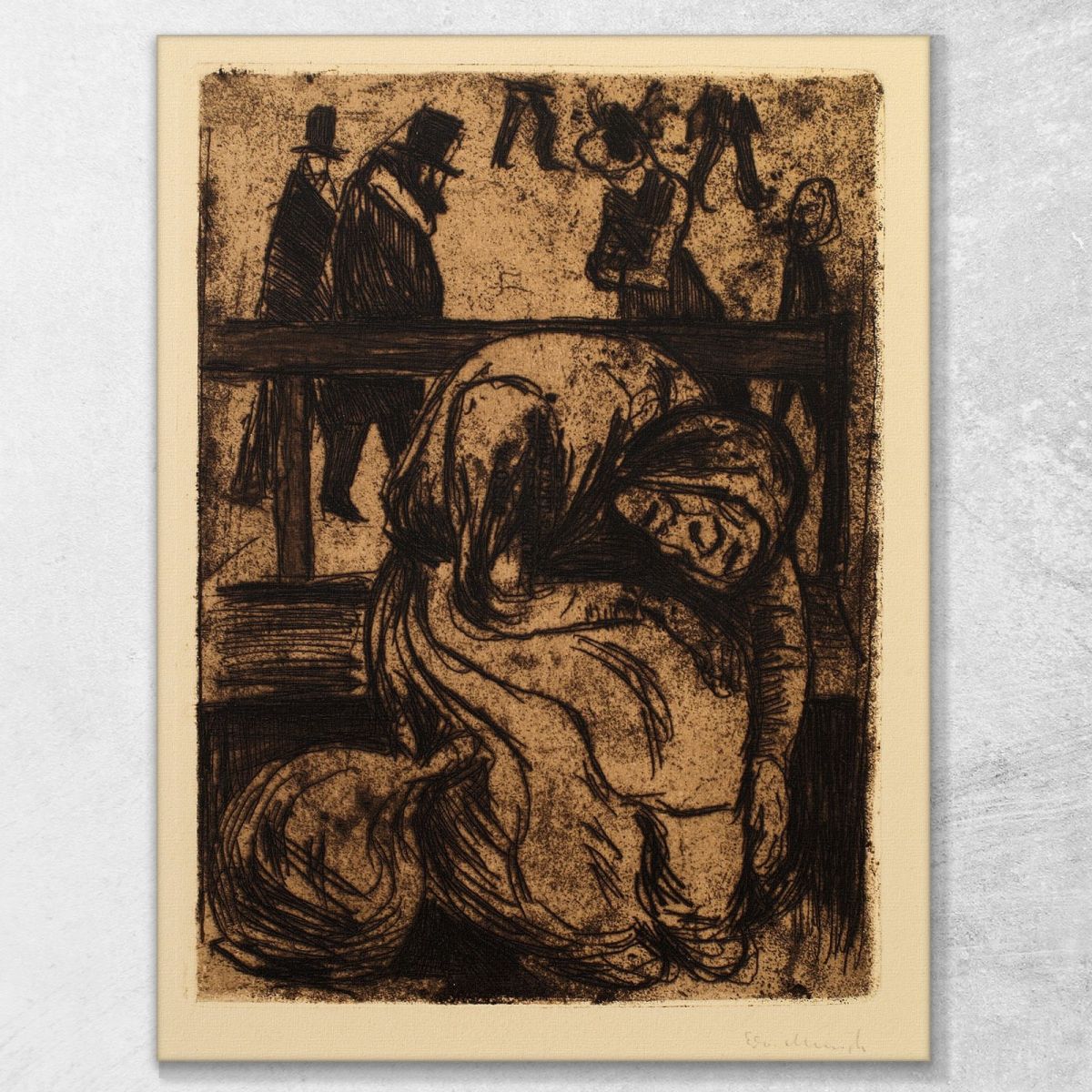 Donna Anziana Su Una Panchina Edvard Munch em107 quadro stampa su tela