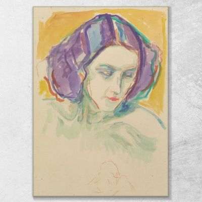 Testa Femminile Edvard Munch, em113 quadro stampa su tela