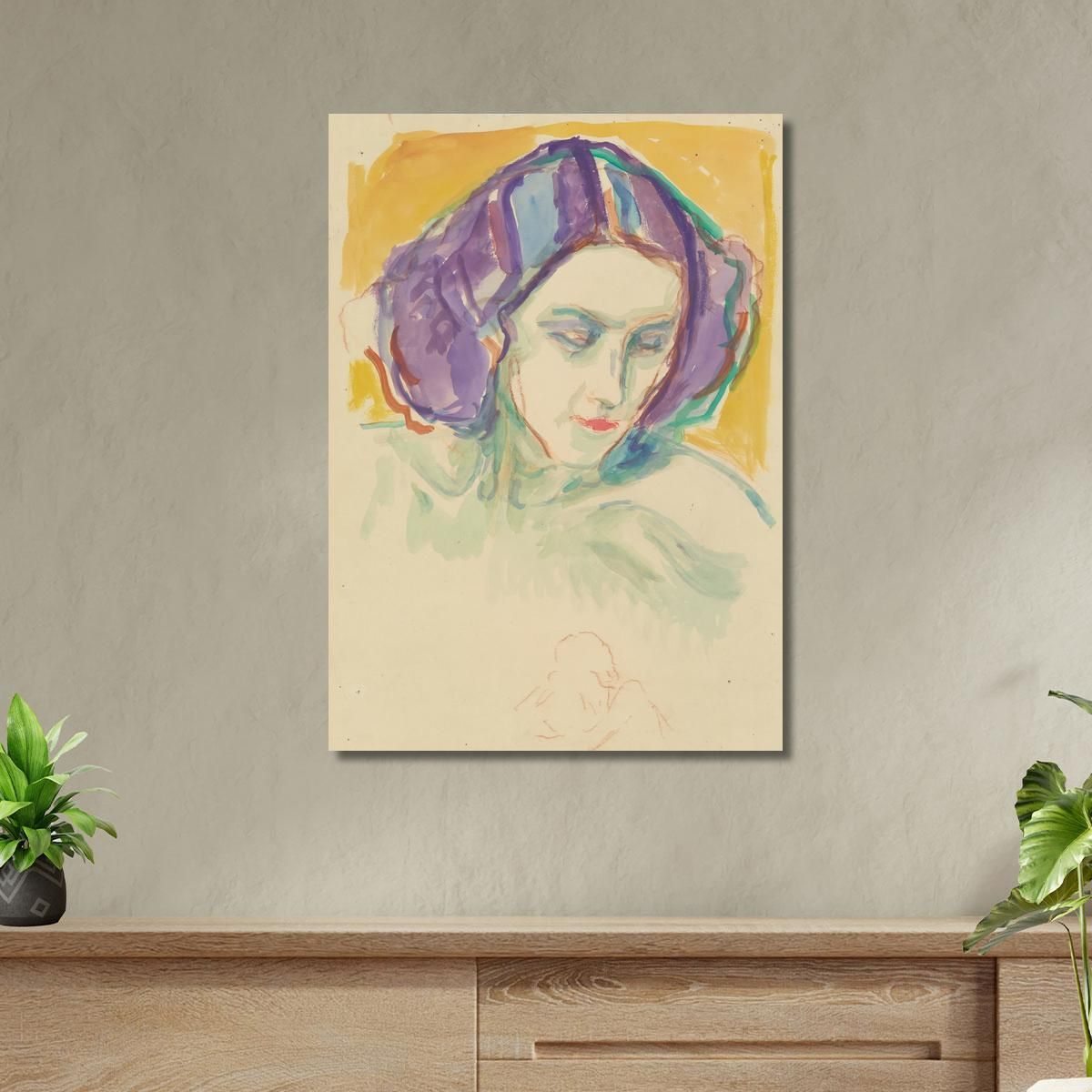 Testa Femminile Edvard Munch em113 quadro stampa su tela
