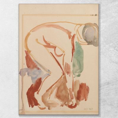 Desnudo Femenino Inclinado Hacia Adelante Edvard Munch, em117 cuadro en lienzo
