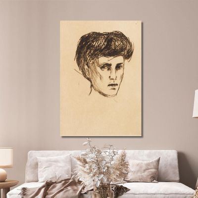 Frauenkopf Edvard Munch em120 quadro stampa su tela Frauenkopf Edvard Munch em120 quadro stampa su tela
